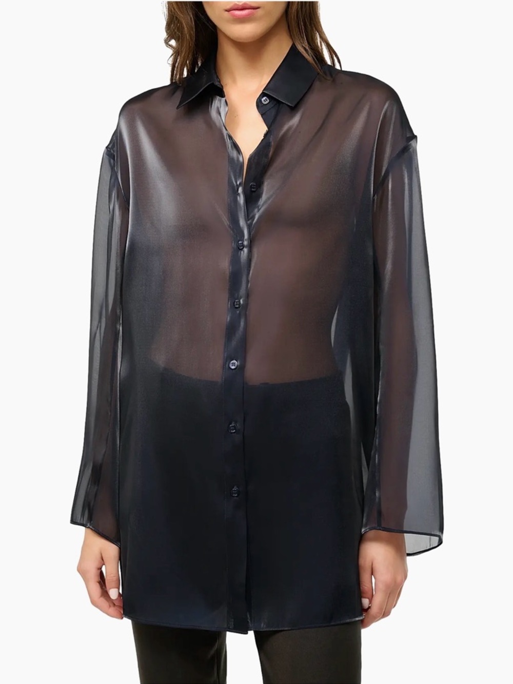 Staud allen sheer oversized shirt